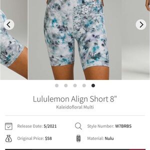 Lululemon Align Short 8" - Kaleidofloral Multi